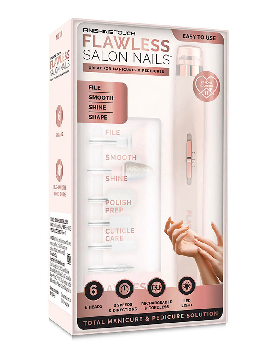 Set de manicure y pedicure Flawless Salon Nails 6 cabezales